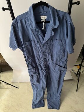 pistola blue short-sleeve utility jumpsuit